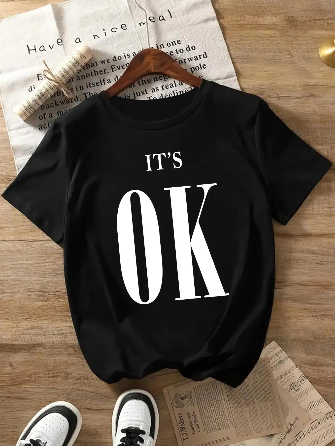 Letter Print Round Neck Casual Short Sleeve Crew - Adult & Kids T-Shirts, Sweatshirts & Hoodies apparel design preview 1