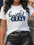 Letter Print Round Neck Casual Short Sleeve Crew - Adult & Kids T-Shirts, Sweatshirts & Hoodies apparel design preview 1