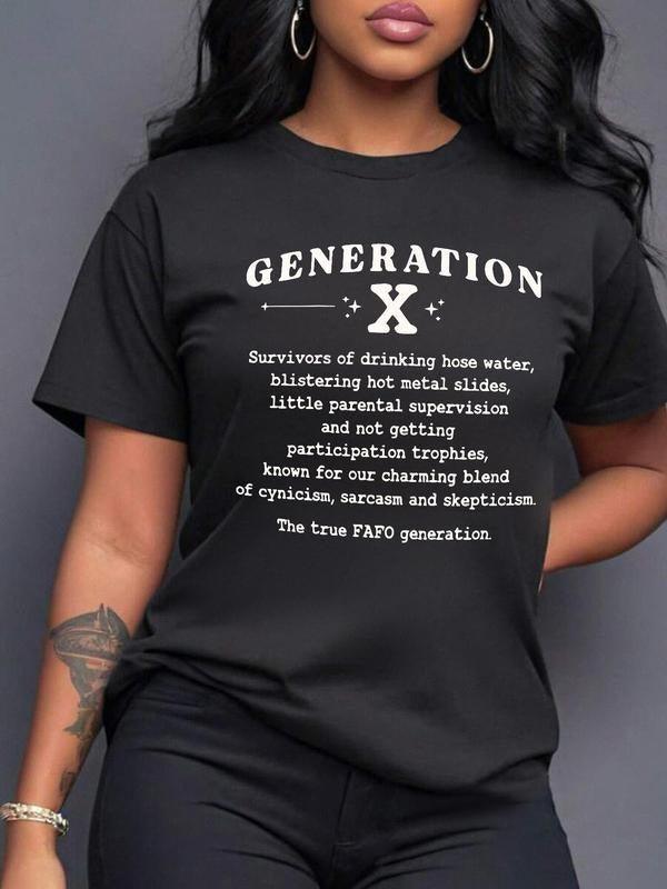 Letter Print Round Neck Casual Crew Short Sleeve - Adult & Kids T-Shirts, Sweatshirts & Hoodies apparel design preview 1