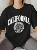 Letter Print Round Neck Casual Drop Shoulder Short - Adult & Kids T-Shirts, Sweatshirts & Hoodies apparel design preview 1