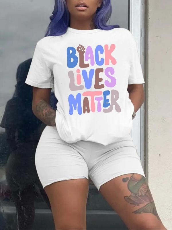 Letter Print Round Neck Casual Short Sleeve Crew - Adult & Kids T-Shirts, Sweatshirts & Hoodies apparel design preview 1