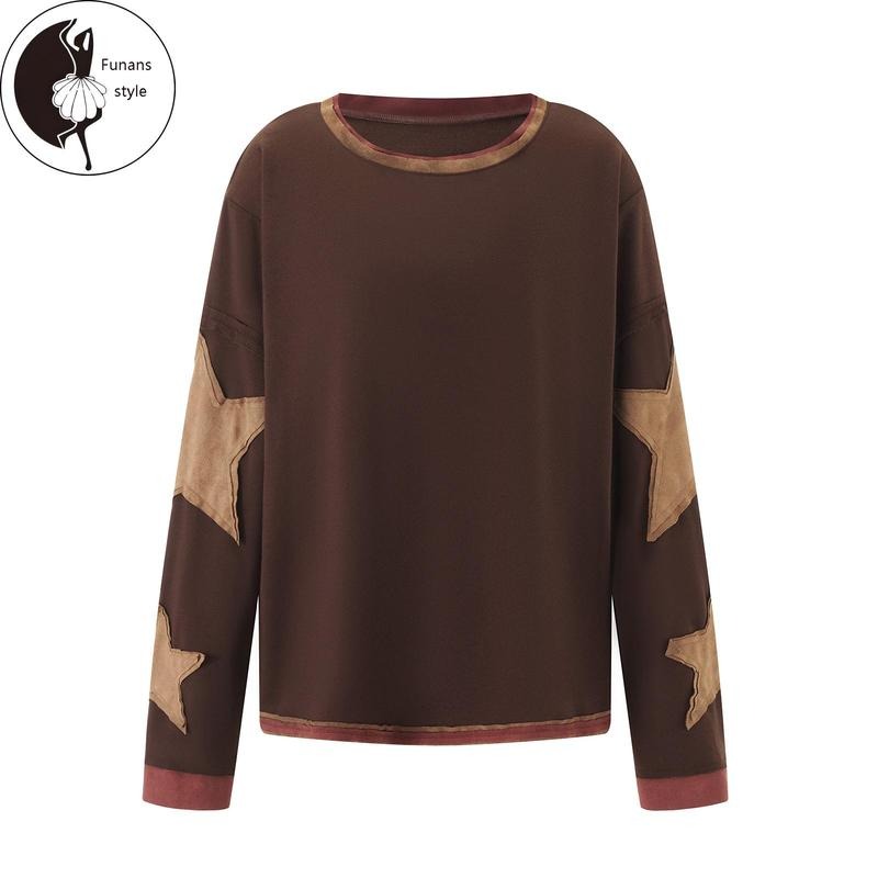 Loose Star Patch Crew Neck Tops Streetwear - Adult & Kids T-Shirts, Sweatshirts & Hoodies apparel design preview 1