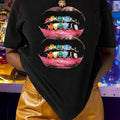 Mouth Print Round Neck Casual Crew Short Sleeve Daily - Adult & Kids T-Shirts, Sweatshirts & Hoodies apparel design preview 1
