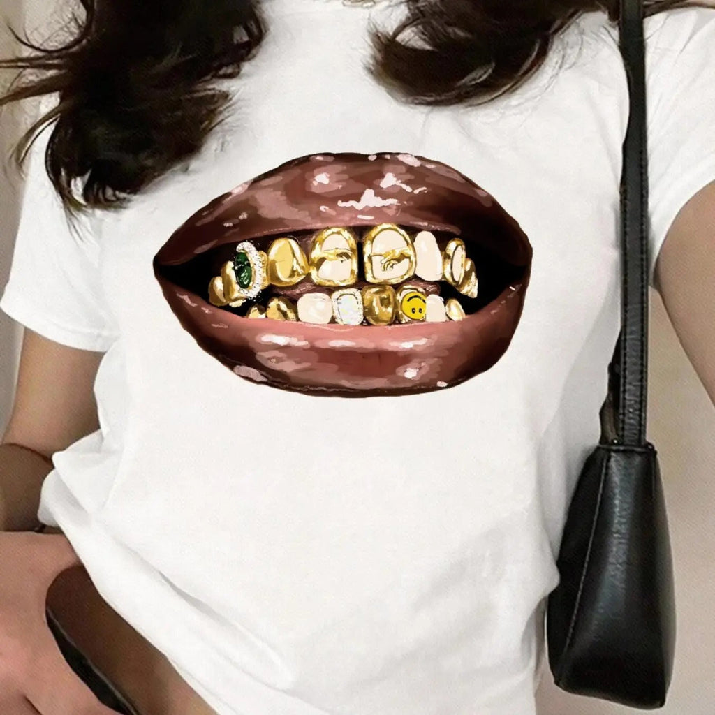 Mouth Print Round Neck Casual Crew Daily Vacation - Adult & Kids T-Shirts, Sweatshirts & Hoodies apparel design preview 1