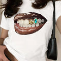 Mouth Print Round Neck Casual Short Sleeve Summer - Adult & Kids T-Shirts, Sweatshirts & Hoodies apparel design preview 1