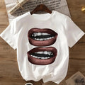 Mouth Print Round Neck Casual Short Sleeve Summer - Adult & Kids T-Shirts, Sweatshirts & Hoodies apparel design preview 1