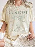 Palm Tree Letter Print Round Neck Casual Short Sleeve - Adult & Kids T-Shirts, Sweatshirts & Hoodies apparel design preview 1