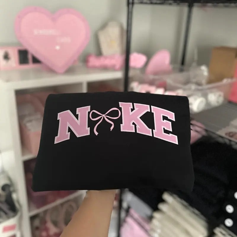 Pink Bow Medium Heavy Fabric Loose Fit Womenswear - Adult & Kids T-Shirts, Sweatshirts & Hoodies apparel design preview 1