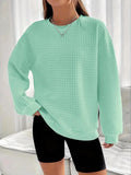 Plain Drop Shoulder Waffle Knit Casual Round Neck - Adult & Kids T-Shirts, Sweatshirts & Hoodies apparel design preview 1