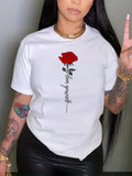Rose Letter Print Round Neck Casual Crew Daily - Adult & Kids T-Shirts, Sweatshirts & Hoodies apparel design preview 1