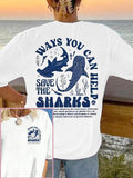 Shark Print Round Neck Casual Short Sleeve Crew Daily - Adult & Kids T-Shirts, Sweatshirts & Hoodies apparel design preview 1