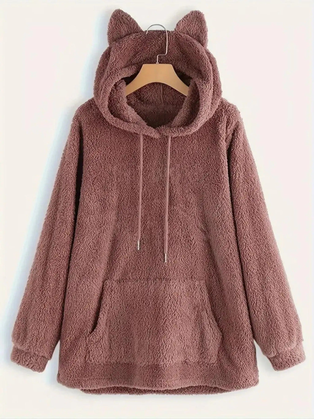 Solid Drawstring Fuzzy Casual Pocket Hooded Fall - Adult & Kids T-Shirts, Sweatshirts & Hoodies apparel design preview 1