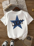 Star Letter Print Round Neck Casual Short Sleeve - Adult & Kids T-Shirts, Sweatshirts & Hoodies apparel design preview 1