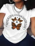 Vintage Butterfly Letter Print Round Neck Casual - Adult & Kids T-Shirts, Sweatshirts & Hoodies apparel design preview 1