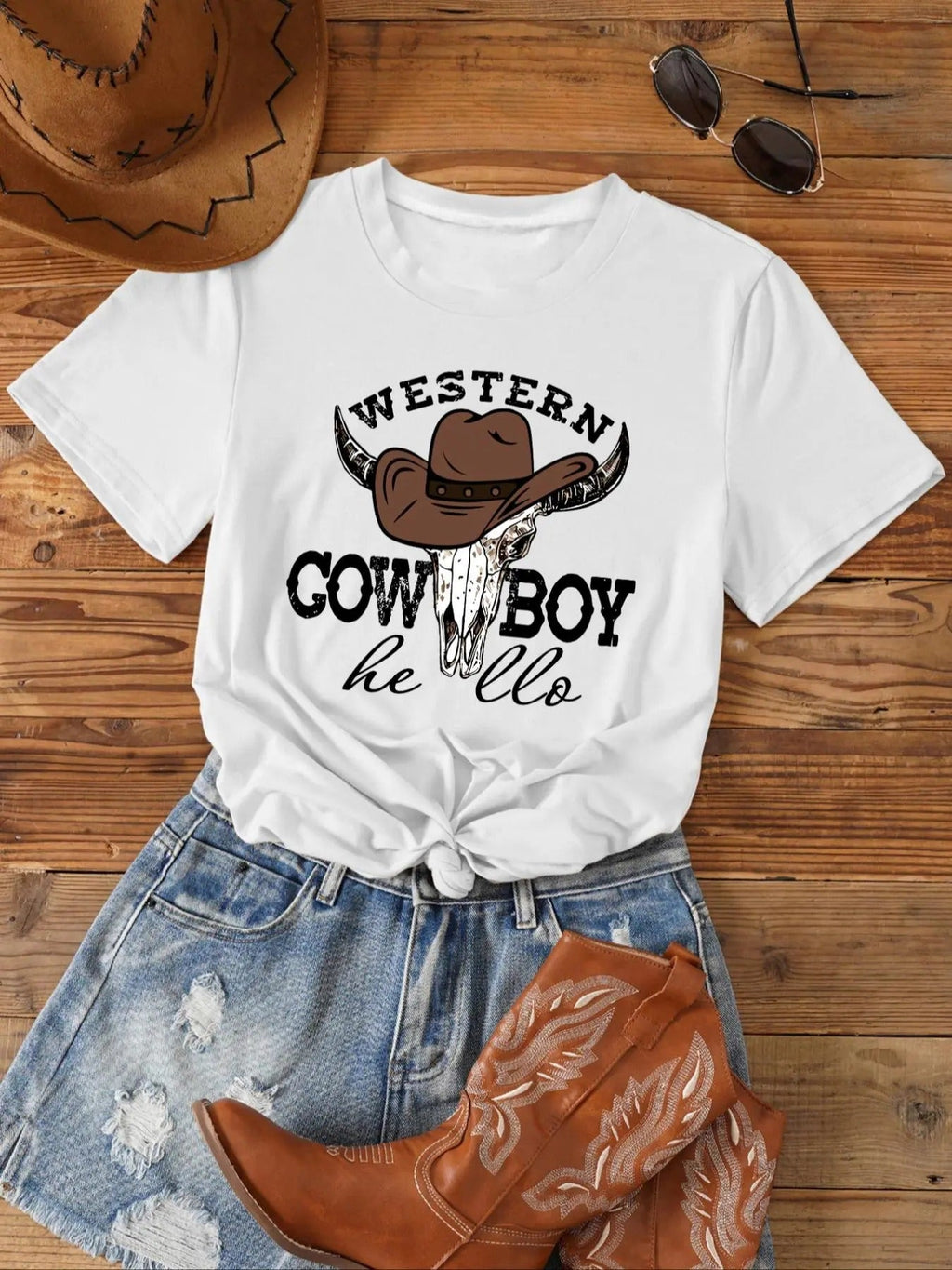 Western Cowboy Round Neck Casual Short Sleeve Daily - Adult & Kids T-Shirts, Sweatshirts & Hoodies apparel design preview 1