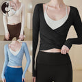 Workout Tops Deep V Neck Wrap Front Yoga Breathable - Adult & Kids T-Shirts, Sweatshirts & Hoodies apparel design preview 1