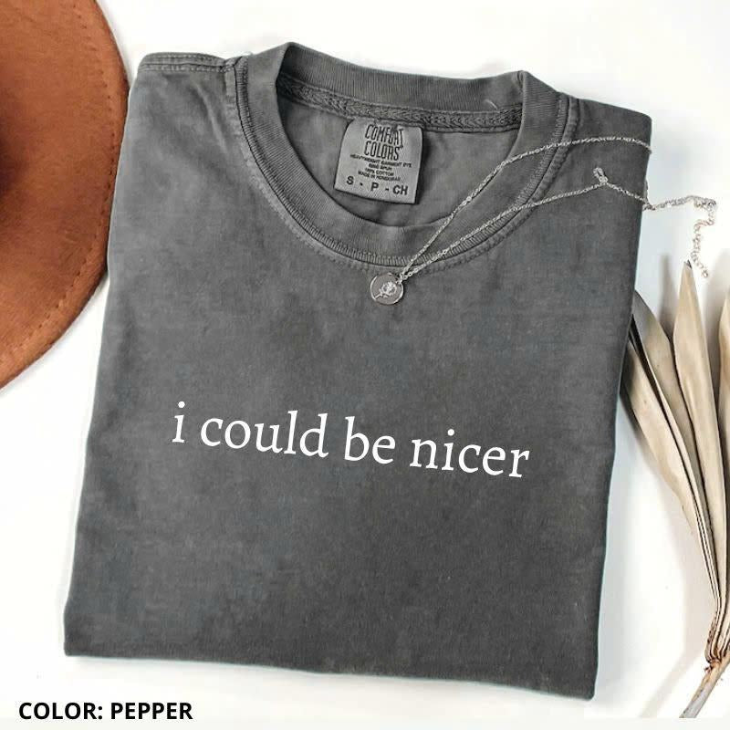 Comfort Colors I Could Be Nicer Funny Humor Quote - Adult & Kids T-Shirts, Sweatshirts & Hoodies apparel design preview 1
