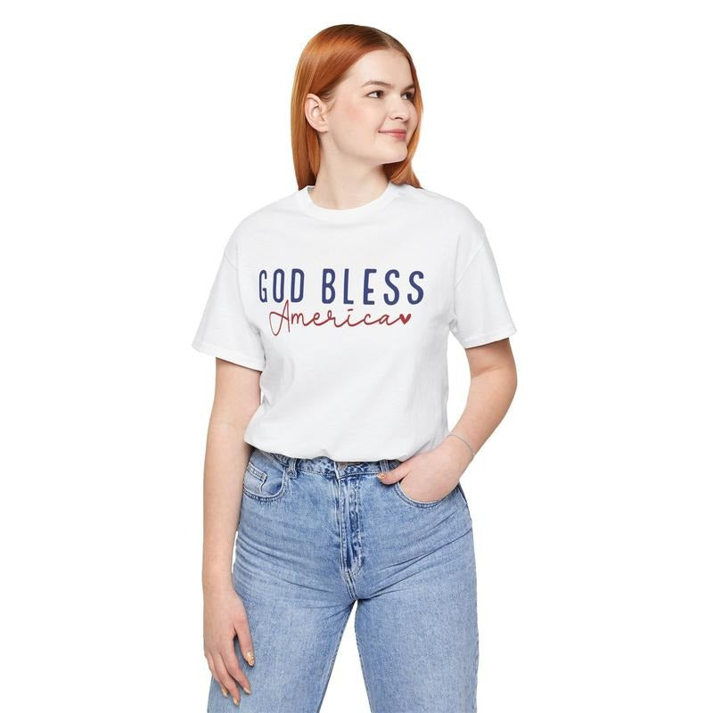 4th July Fourth God Bless America Cute - Adult & Kids T-Shirts, Sweatshirts & Hoodies apparel design preview 1