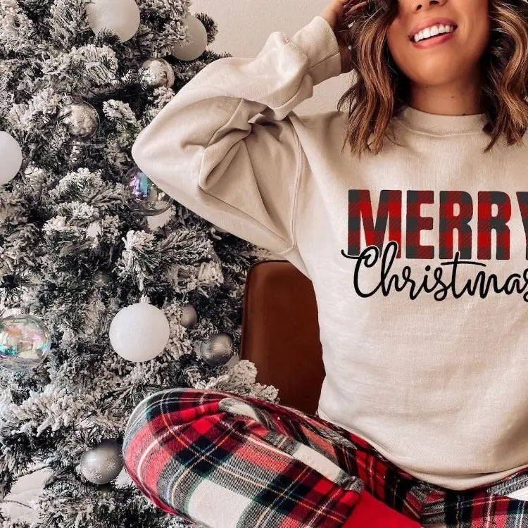Buffalo Plaid Xmas Pajamas - Adult & Kids T-Shirts, Sweatshirts & Hoodies apparel design preview 1