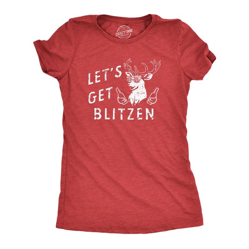 Lets Get Blitzen Funny Xmas Partying Drinking Santas - Adult & Kids T-Shirts, Sweatshirts & Hoodies apparel design preview 1