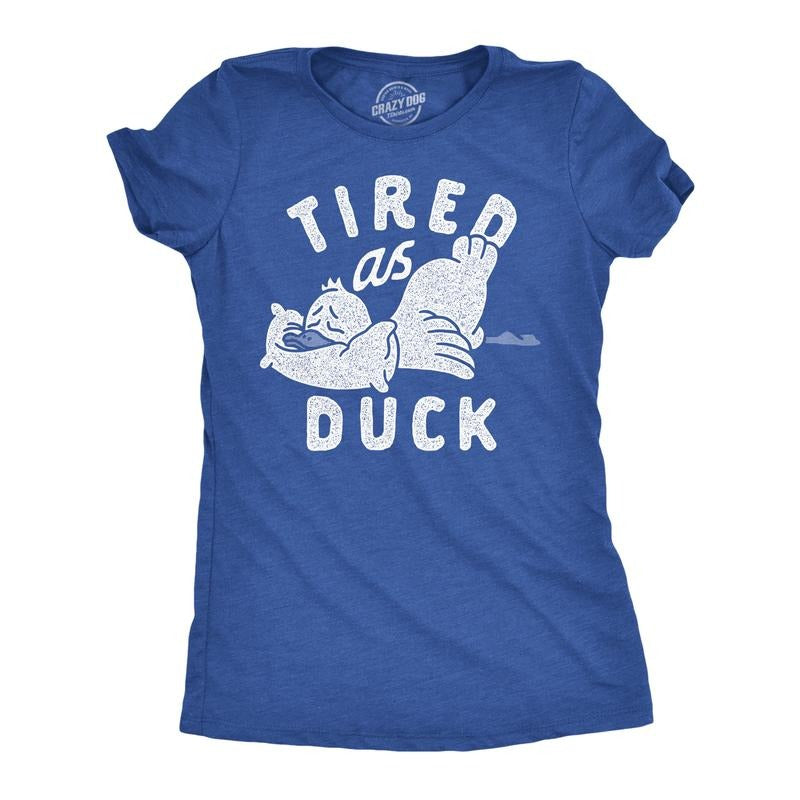 Tired As Duck Funny Sarcastic Animal Cute Vintage - Adult & Kids T-Shirts, Sweatshirts & Hoodies apparel design preview 1