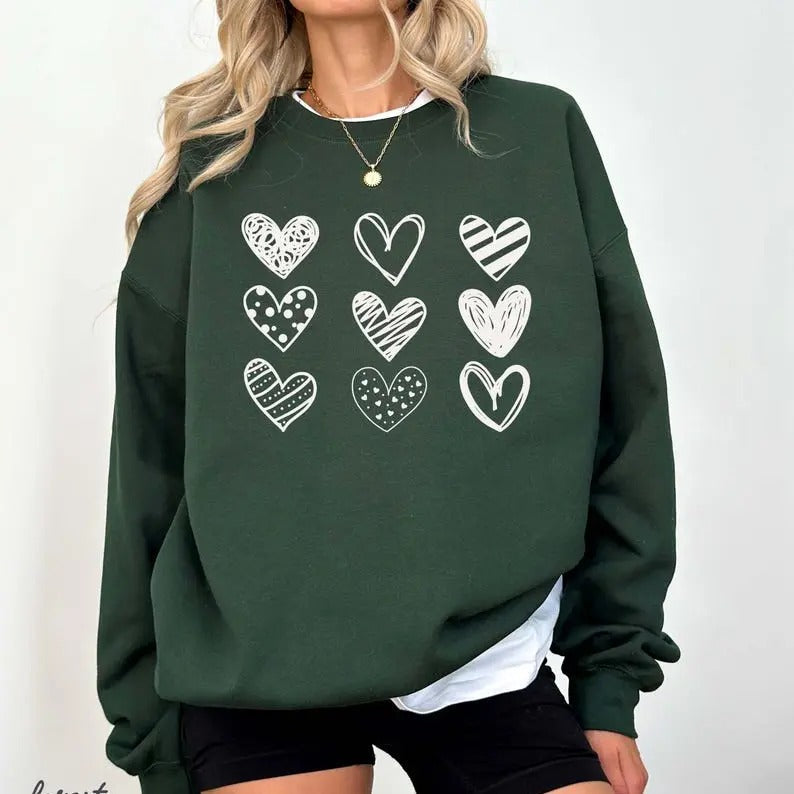 Valentines Hearts Nine Valentine - Adult & Kids T-Shirts, Sweatshirts & Hoodies apparel design preview 1
