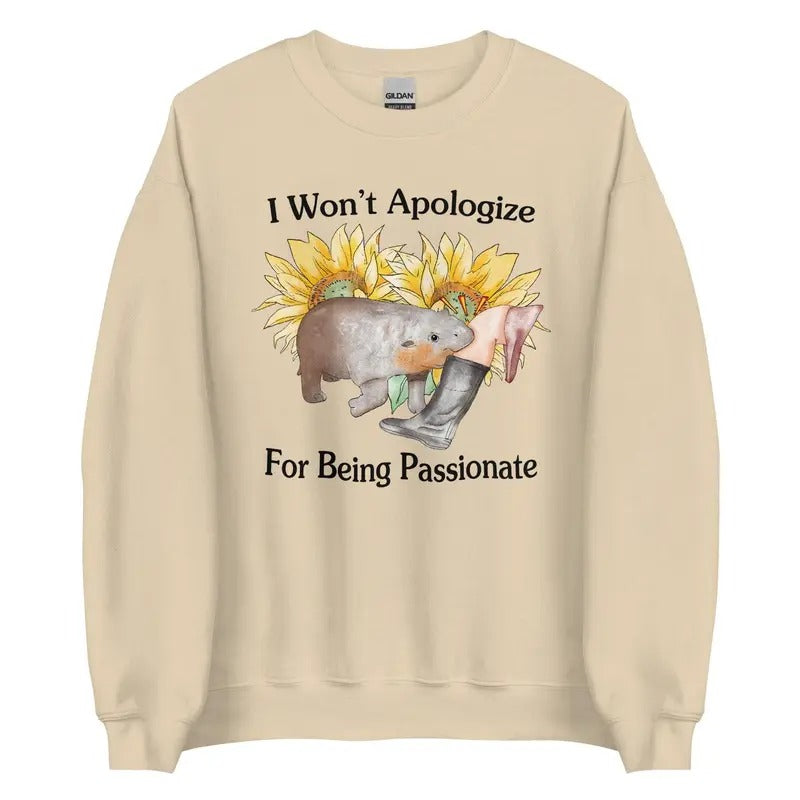 Won'T Apologize Funny Moo Deng - Adult & Kids T-Shirts, Sweatshirts & Hoodies apparel design preview 1