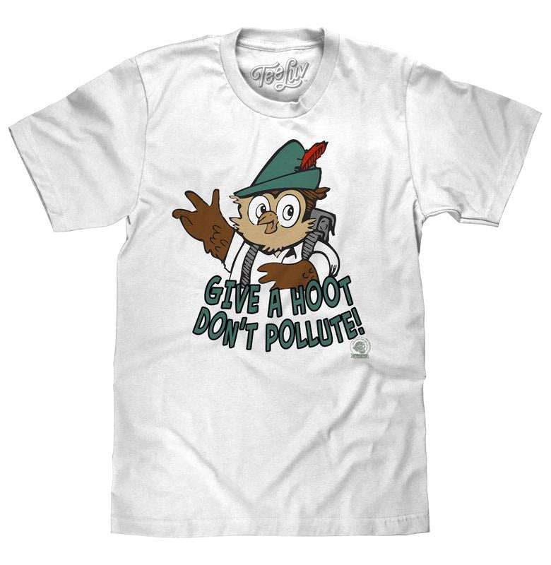 Woodsy Owl Give Hoot Don'T Pollute Recycled White - Adult & Kids T-Shirts, Sweatshirts & Hoodies apparel design preview 1