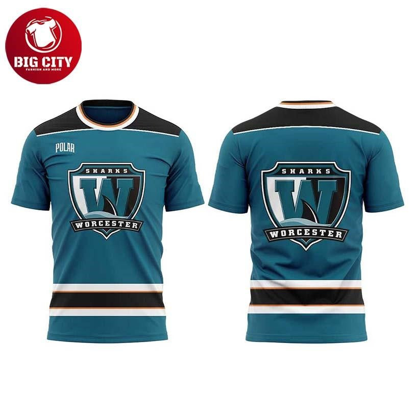 Worcester Railers HC 2026 Sharks Night Two Sided - Adult & Kids T-Shirts, Sweatshirts & Hoodies apparel design preview 1