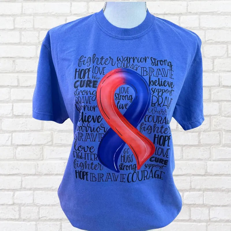 CHD Awareness Ribbon Word Art Congenital Heart Defect - Adult & Kids T-Shirts, Sweatshirts & Hoodies apparel design preview 1