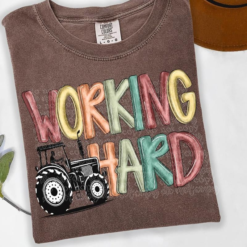 Working Hard Farm DTF Transfers THIS IS NOT - Adult & Kids T-Shirts, Sweatshirts & Hoodies apparel design preview 1