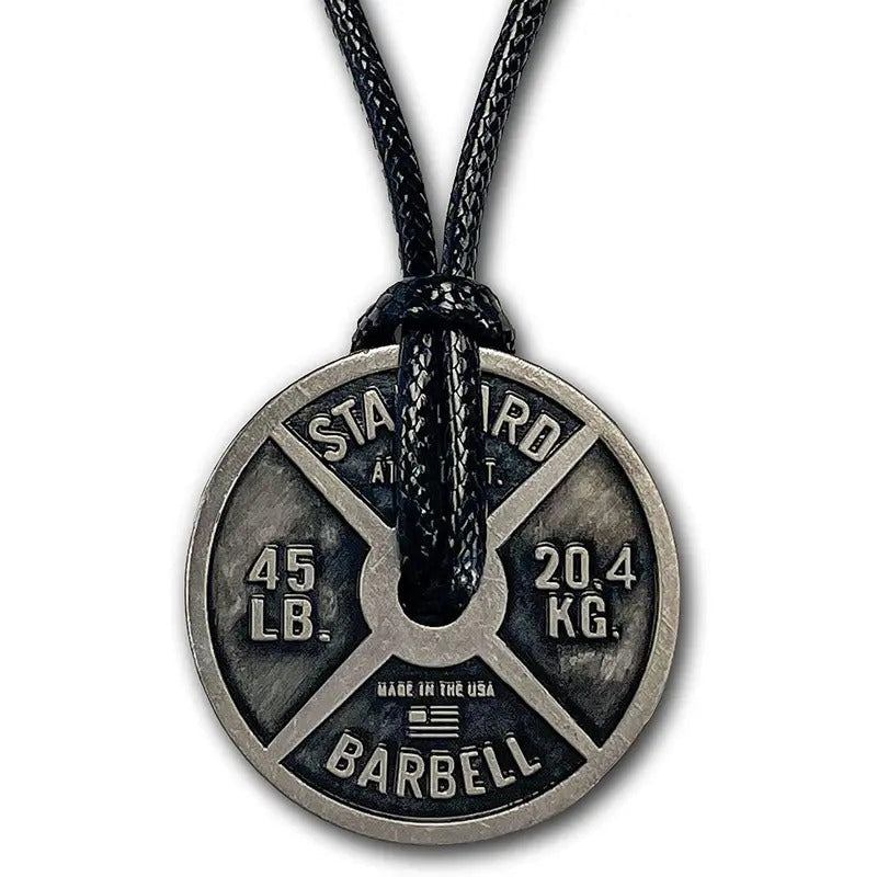 Workout Necklace Weight Plate Adjustable Leather Cord - Adult & Kids T-Shirts, Sweatshirts & Hoodies apparel design preview 1