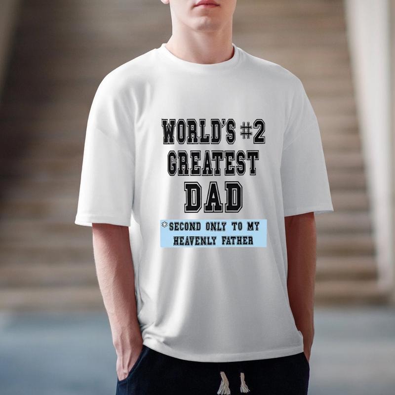 World'S #2 Greatest Dad Casual Crew Neck Short Sleeve - Adult & Kids T-Shirts, Sweatshirts & Hoodies apparel design preview 1