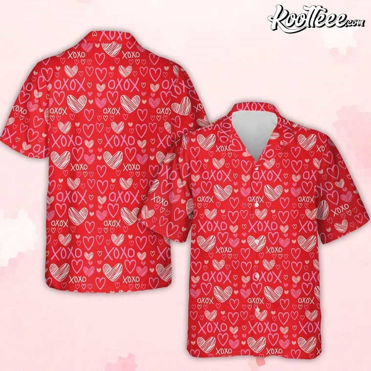 XOXO Valentine's Day Hawaiian - Adult & Kids T-Shirts, Sweatshirts & Hoodies apparel design preview 1
