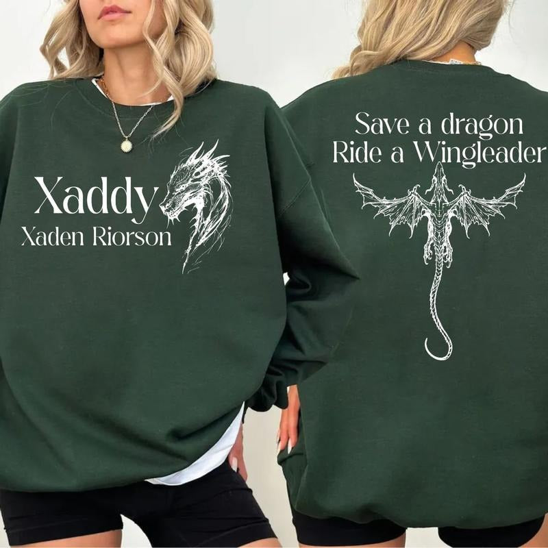 Xaddy Xaden Riorson 2 Sides Fourth Wing Rebecca - Adult & Kids T-Shirts, Sweatshirts & Hoodies apparel design preview 1