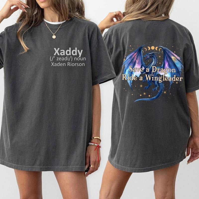Xaddy Xaden Riorson Save Dragon Ride Wingleader - Adult & Kids T-Shirts, Sweatshirts & Hoodies apparel design preview 1
