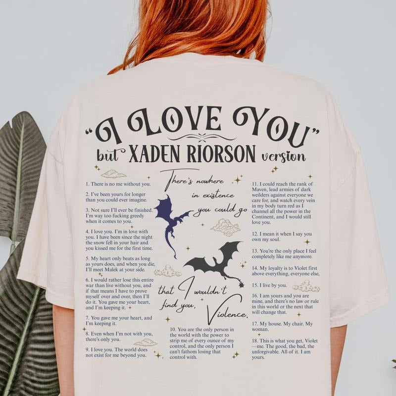 Xaden Quote Back Side Booktok Romantasy Quotes Dragon - Adult & Kids T-Shirts, Sweatshirts & Hoodies apparel design preview 1
