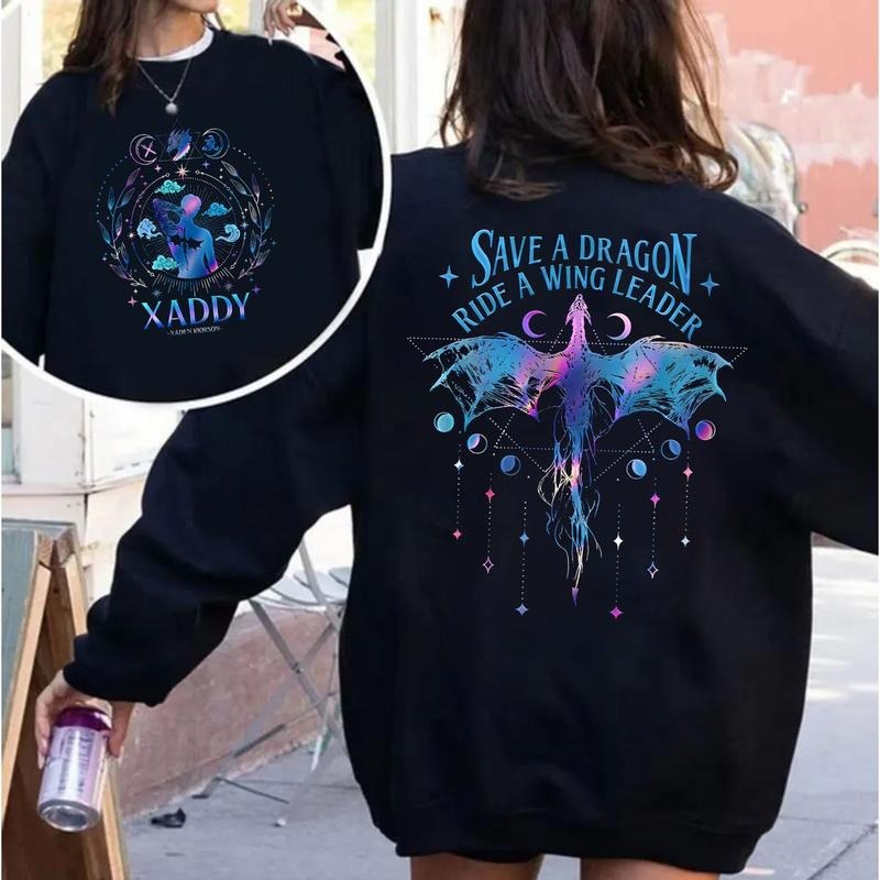 Xaden Riorson Dragon Rider 2 Sided Fourth Wing Fan - Adult & Kids T-Shirts, Sweatshirts & Hoodies apparel design preview 1