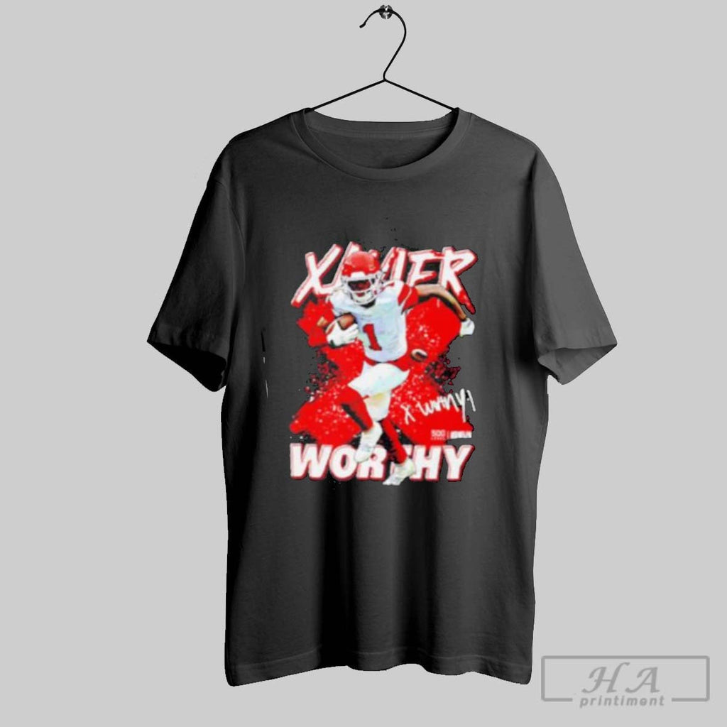 Xavier Worthy Kansas City Cross - Adult & Kids T-Shirts, Sweatshirts & Hoodies apparel design preview 1