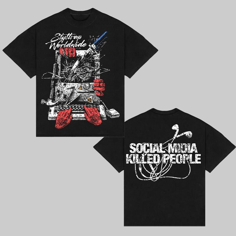 Y2K Social Media 2025 Cotton Top Streetwear - Adult & Kids T-Shirts, Sweatshirts & Hoodies apparel design preview 1