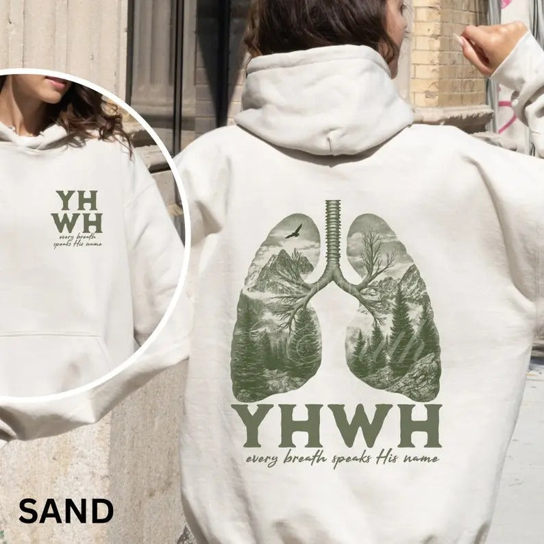 YHWH Lungs Christian Every Breath Speaks His Name - Adult & Kids T-Shirts, Sweatshirts & Hoodies apparel design preview 1