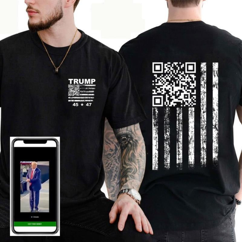 YMCA Troll 45 47 Flag QR Trump Funny Cotton Menswear - Adult & Kids T-Shirts, Sweatshirts & Hoodies apparel design preview 1