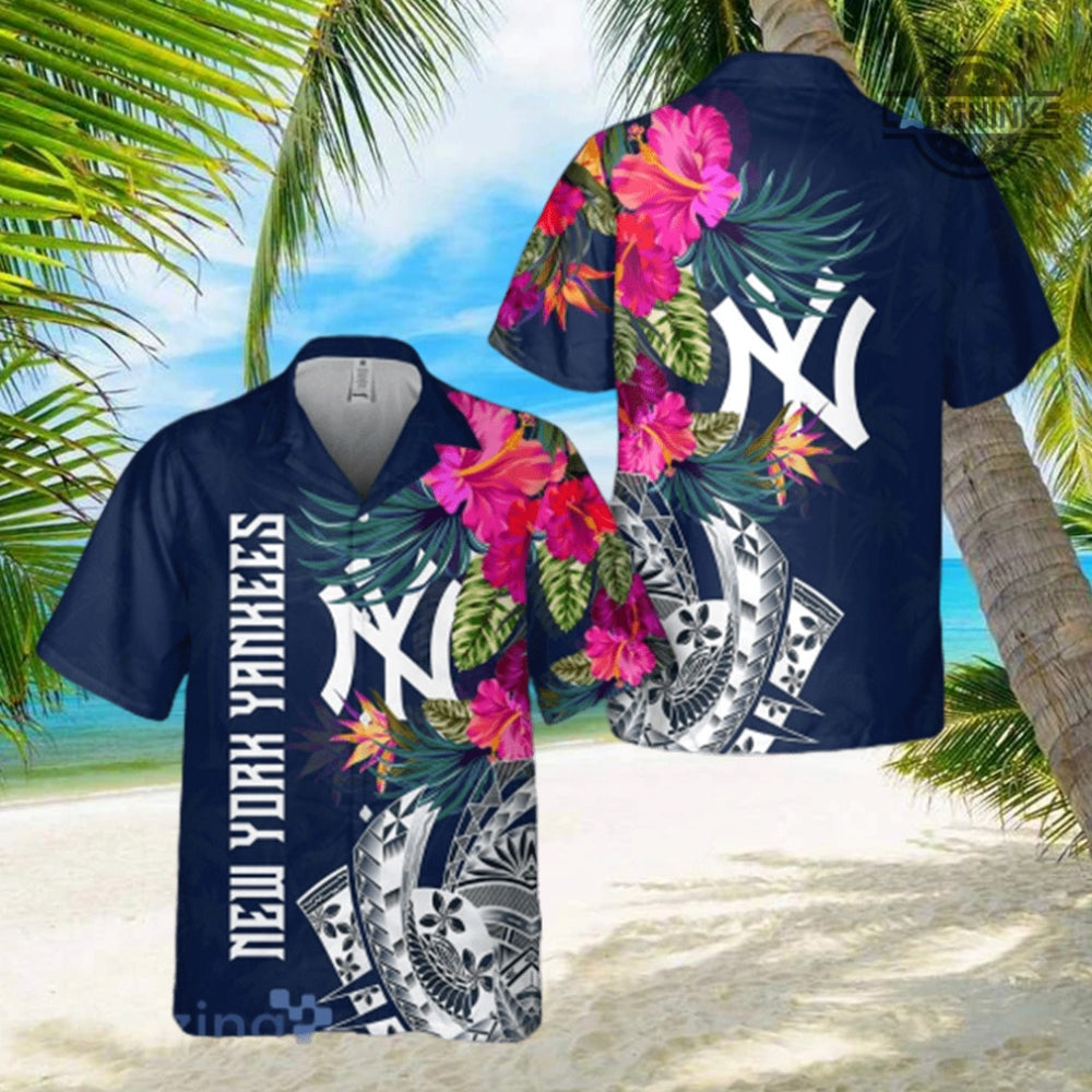 Yankees Hawaiian And Shorts Flowers New York Baseball - Adult & Kids T-Shirts, Sweatshirts & Hoodies apparel design preview 1