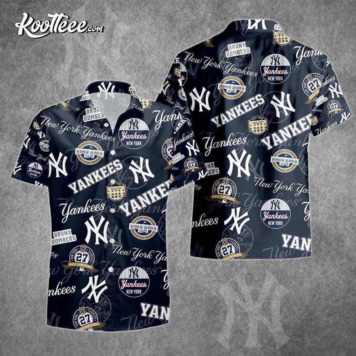 Yankees New York Baseball Floral Aloha Hawaiian - Adult & Kids T-Shirts, Sweatshirts & Hoodies apparel design preview 1