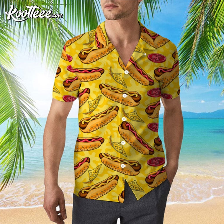 Yellow Hot Dog Hawaiian - Adult & Kids T-Shirts, Sweatshirts & Hoodies apparel design preview 1