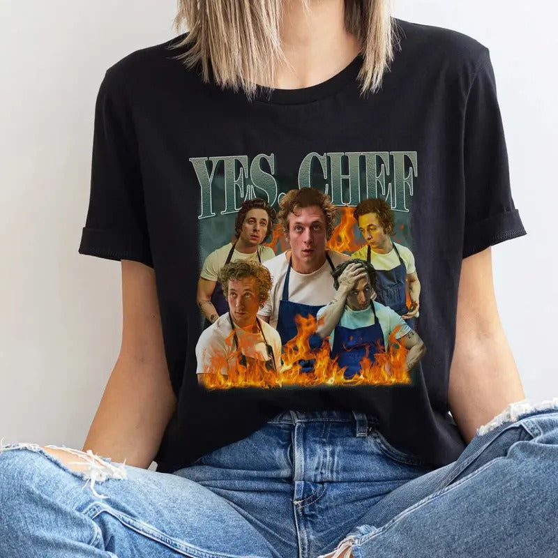 Yes Chef Restaurant Lingo Thank You Funny Foodie - Adult & Kids T-Shirts, Sweatshirts & Hoodies apparel design preview 1
