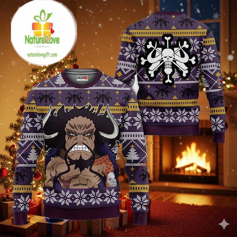 Yonko Kaido Anime Xmas Gifts One Piece Ugly Christmas Sweater - Holiday Gift product image