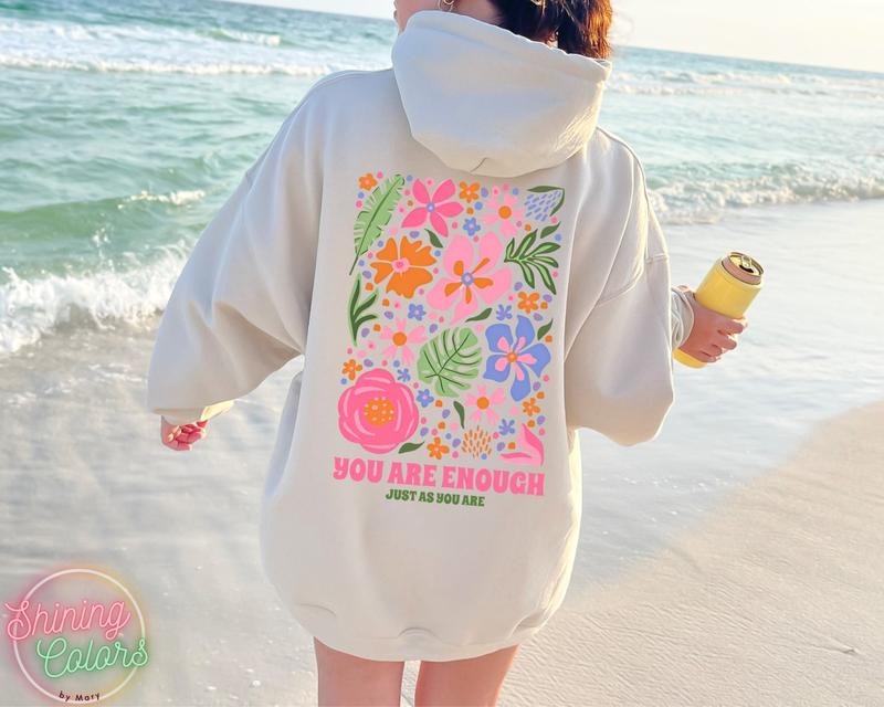 You Are Enough Flower Market Beach Vsco Summer - Adult & Kids T-Shirts, Sweatshirts & Hoodies apparel design preview 1