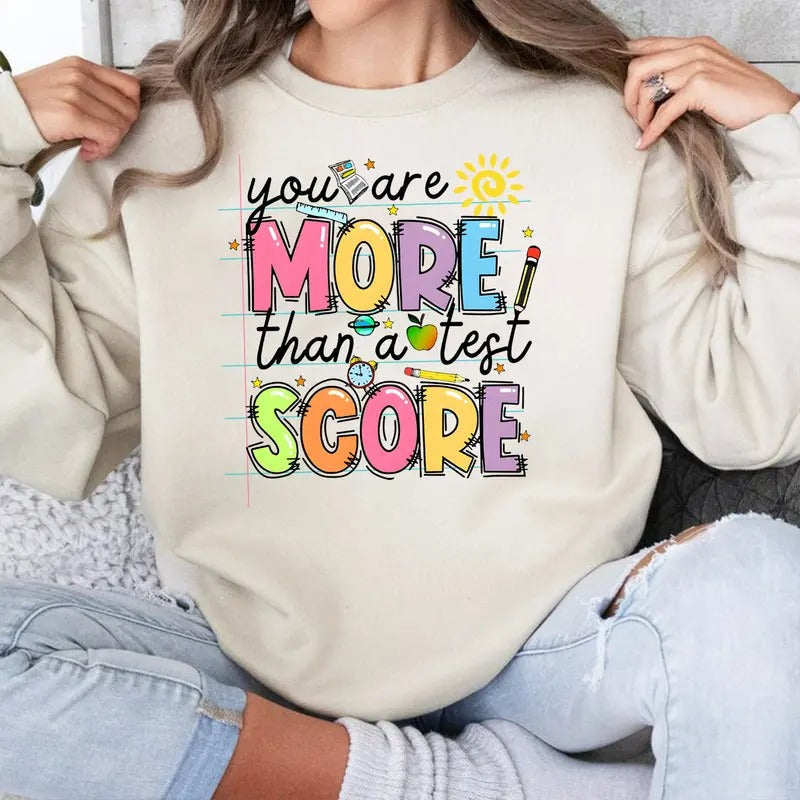 You Are More Than Test Score Rock Day Testing Teacher - Adult & Kids T-Shirts, Sweatshirts & Hoodies apparel design preview 1