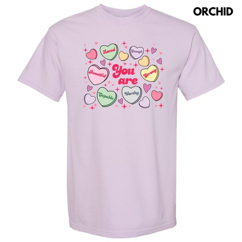 You Are Valentine Hearts Comfort Colors 'NLB' - Adult & Kids T-Shirts, Sweatshirts & Hoodies apparel design preview 1